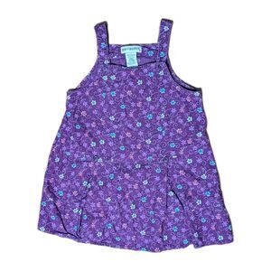 Rainbow Gymboree Purple Floral Dress Size Medium Corduroy